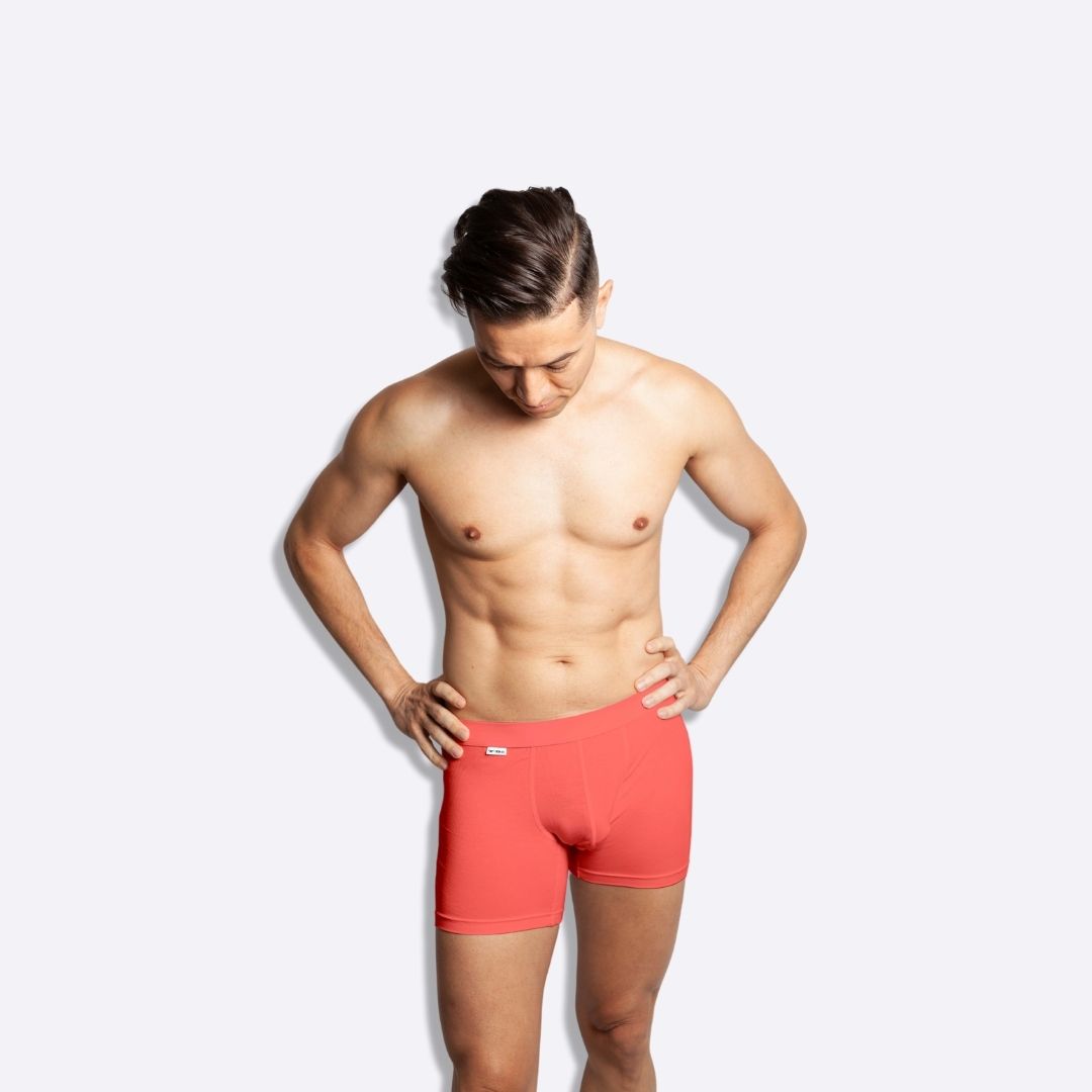 The Limited Edition Hot Coral Boxer Brief for men in the USA and Canada