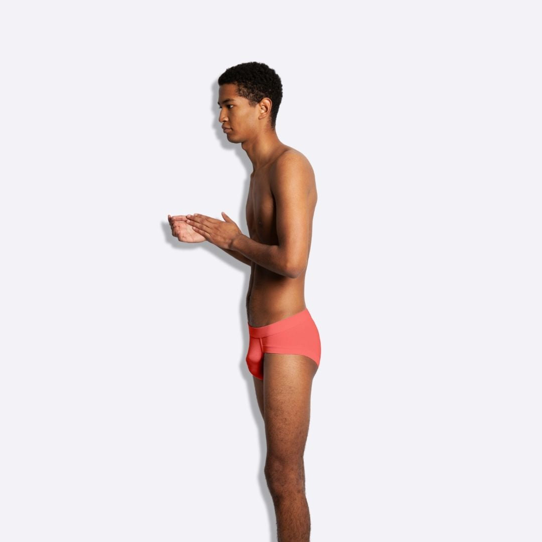The Limited Edition Hot Coral Brief for men in the USA and Canada