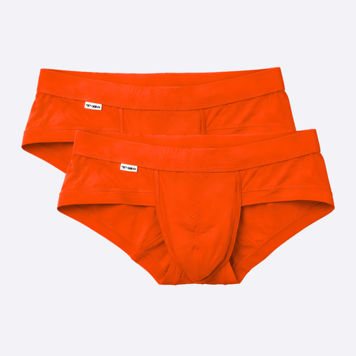 The Orange Brief 2-Pack, two TBô bamboo briefs in orange