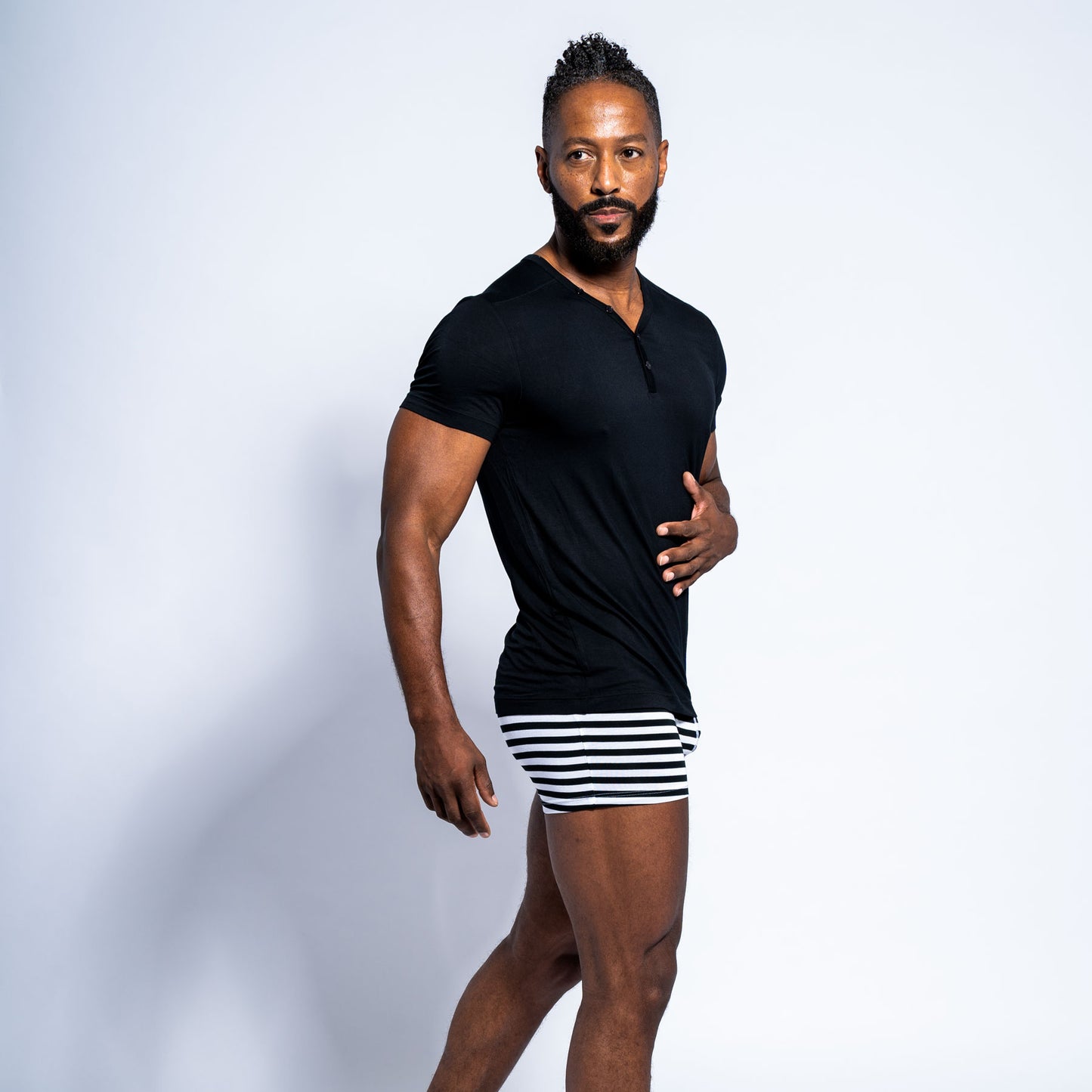 The Ballsy Boxer Brief Pirate Black Stripe for men in the USA and Canada