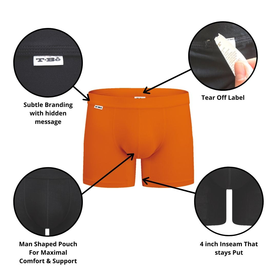 The Limited Edition TBô Boxer Brief - Tiger Orange for men in the USA and Canada