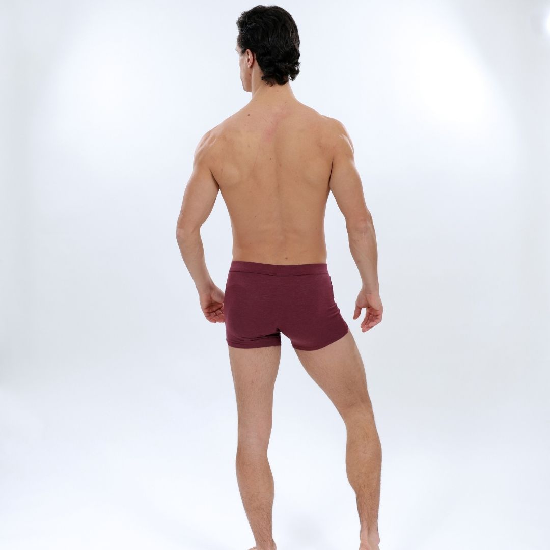 The Limited Edition Burgundy Heather Boxer Brief for men in the USA and Canada