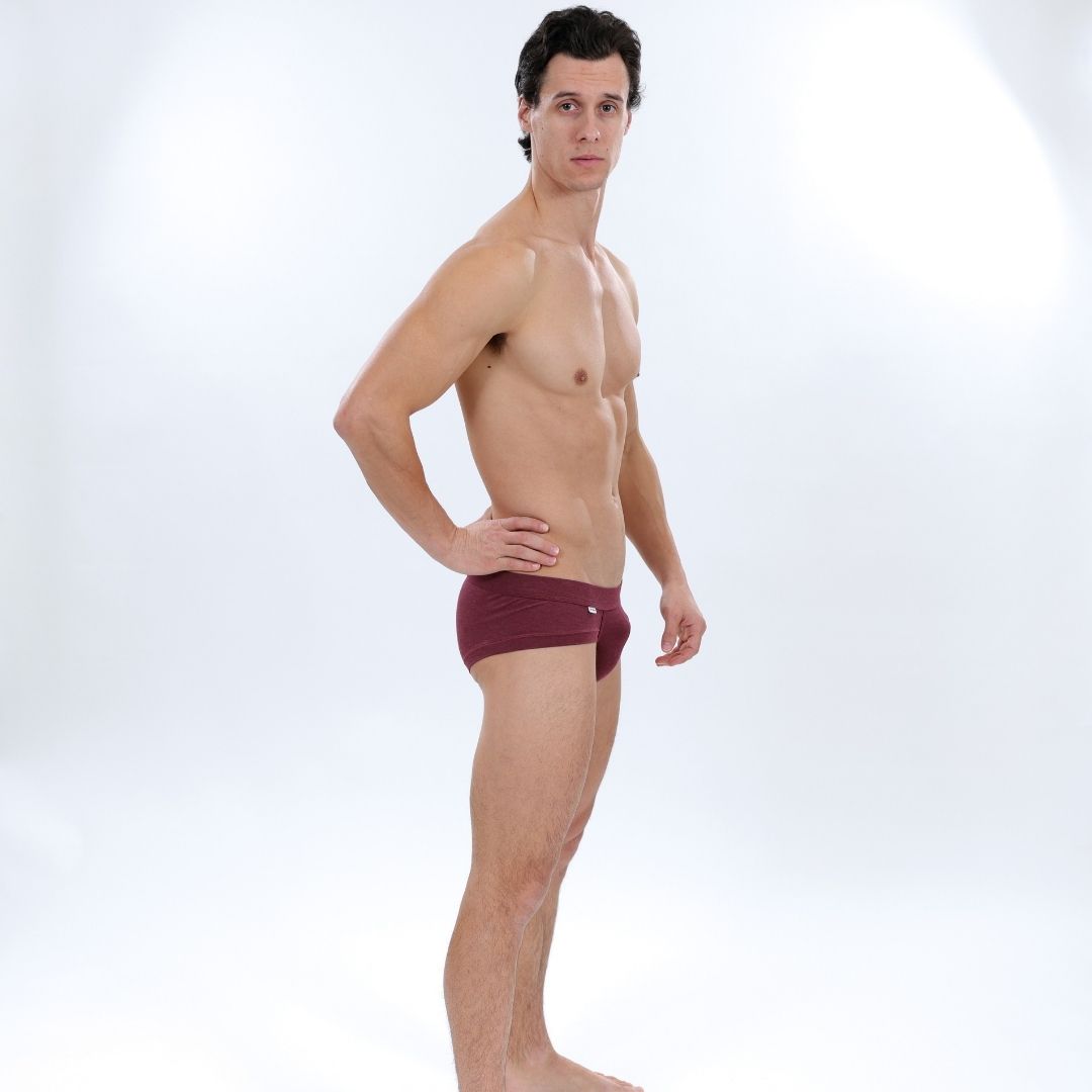 The Limited Edition Burgundy Heather Brief for men in the USA and Canada